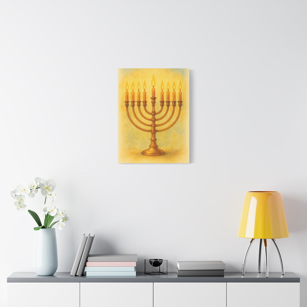 Hanukkah Canvas Wall Art, Celebrate Faith, Jewish Home Decor, Holiday Decoration, Gift for Menorah Lovers