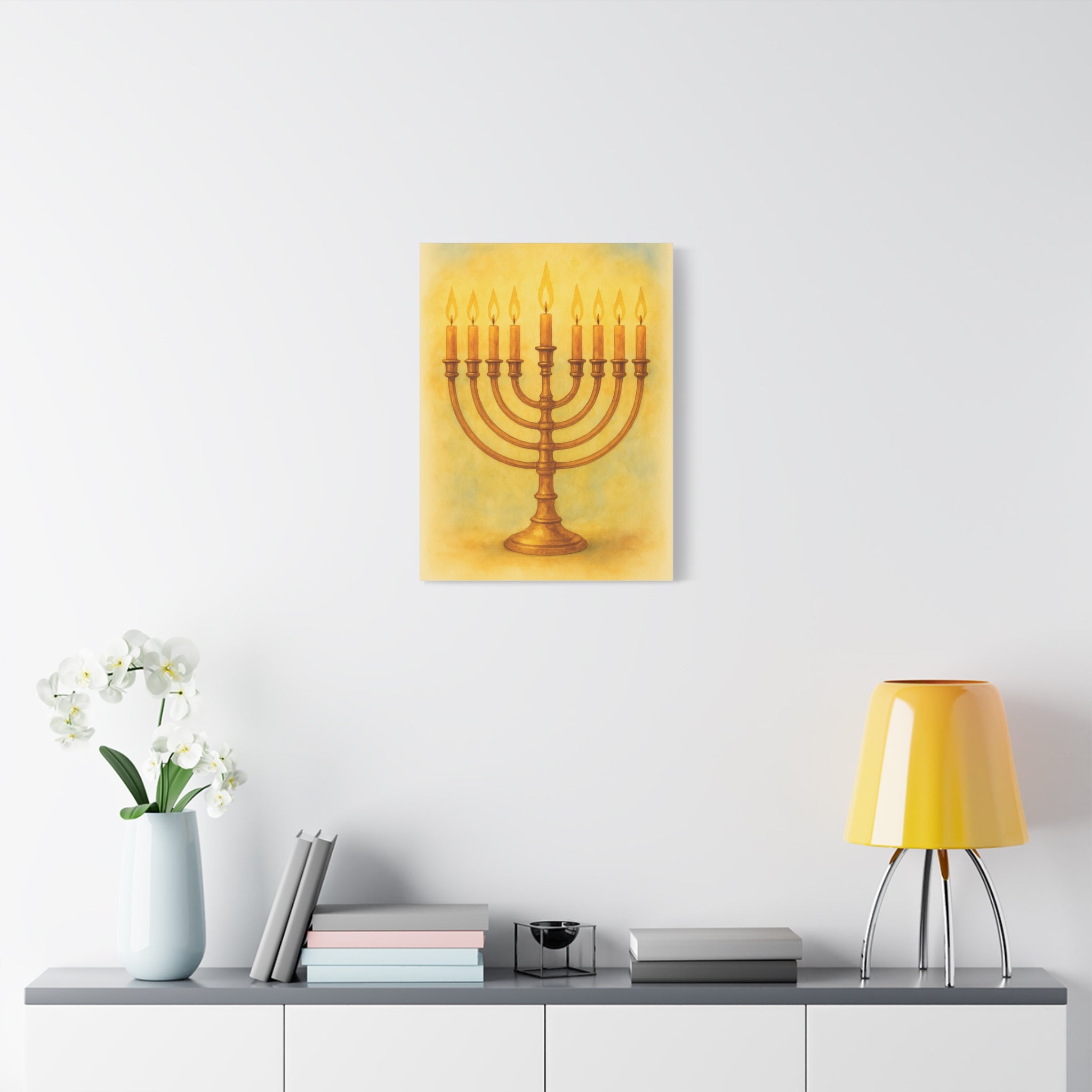 Hanukkah Canvas Wall Art, Celebrate Faith, Jewish Home Decor, Holiday Decoration, Gift for Menorah Lovers