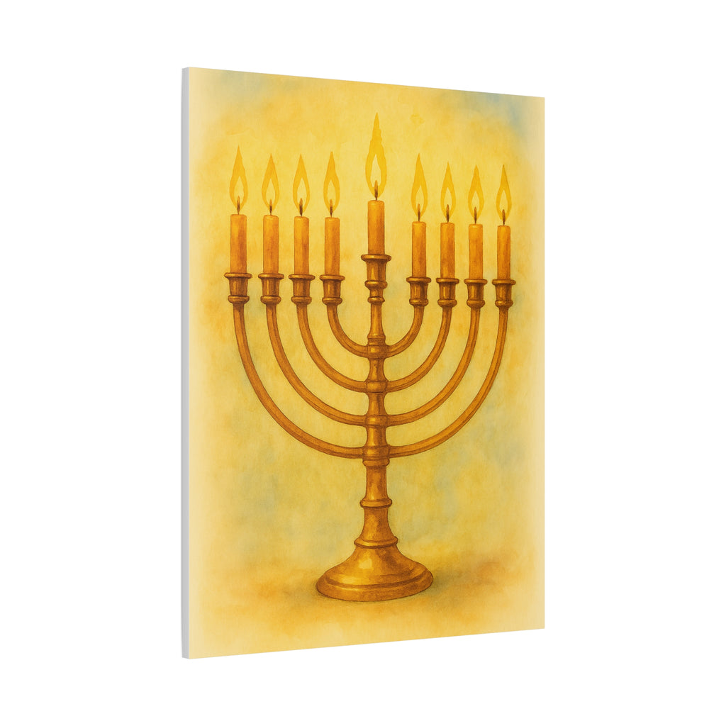 Hanukkah Canvas Wall Art, Celebrate Faith, Jewish Home Decor, Holiday Decoration, Gift for Menorah Lovers