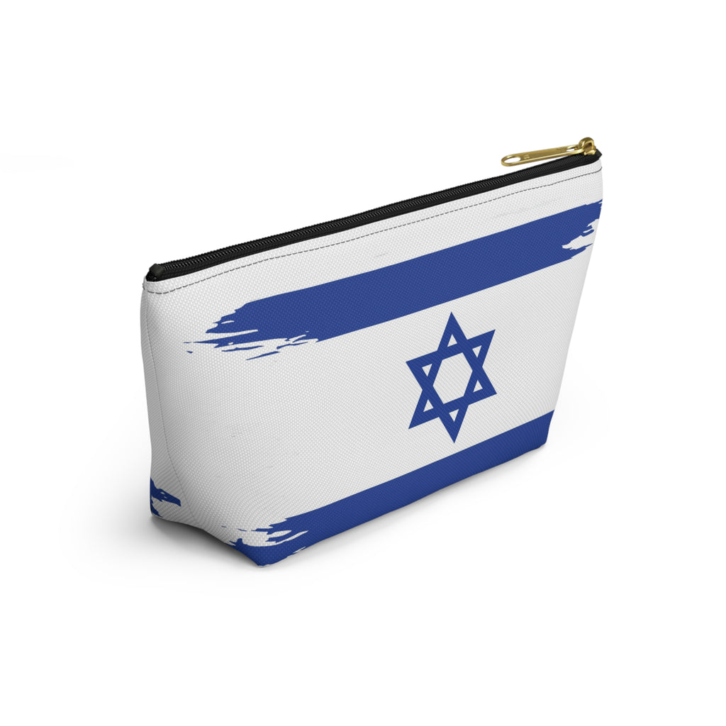 Israeli Flag Accessory Pouch, Travel Makeup Bag, Gift for Travelers, Israel Pride, Hanukkah Gift, Flag Pouch