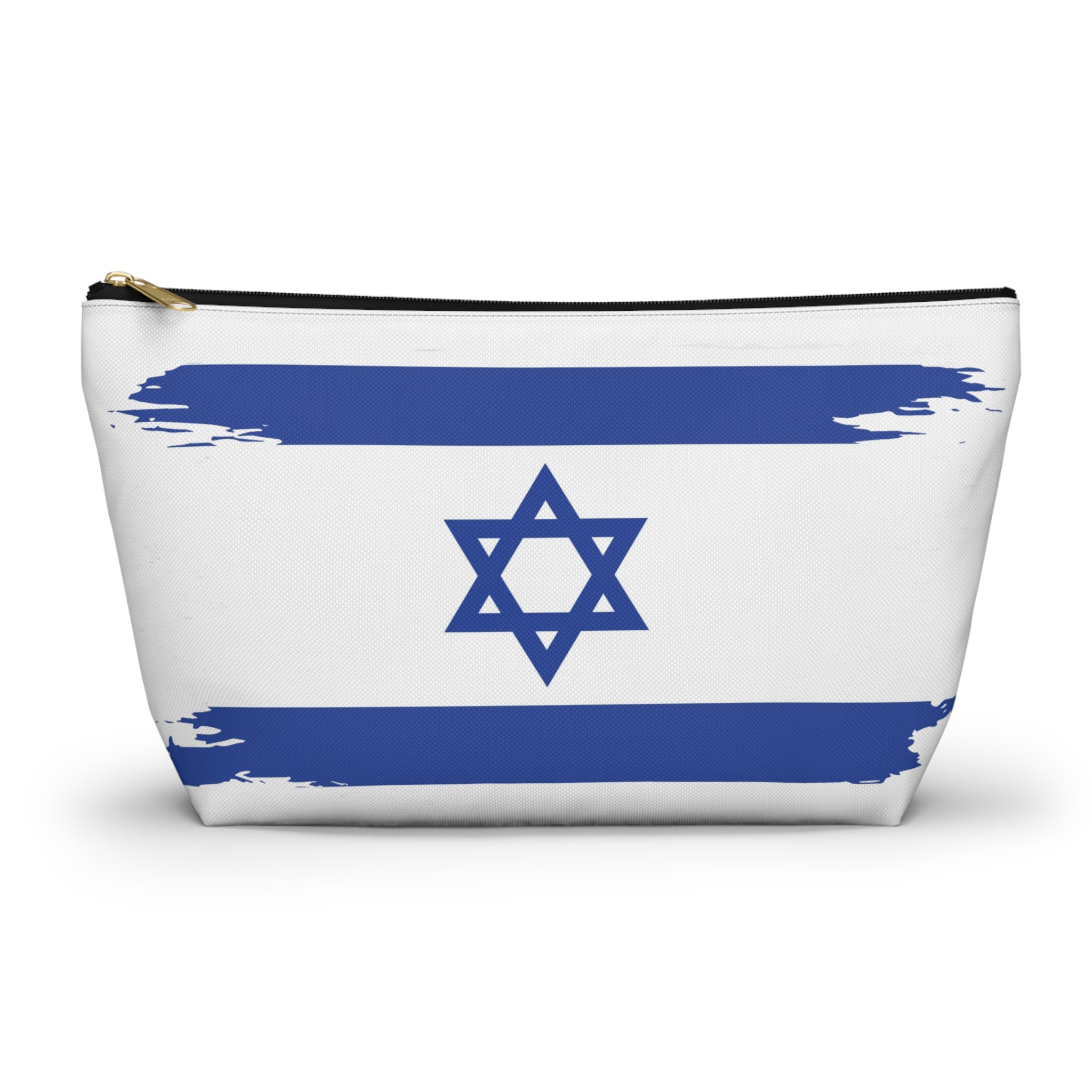 Israeli Flag Accessory Pouch, Travel Makeup Bag, Gift for Travelers, Israel Pride, Hanukkah Gift, Flag Pouch