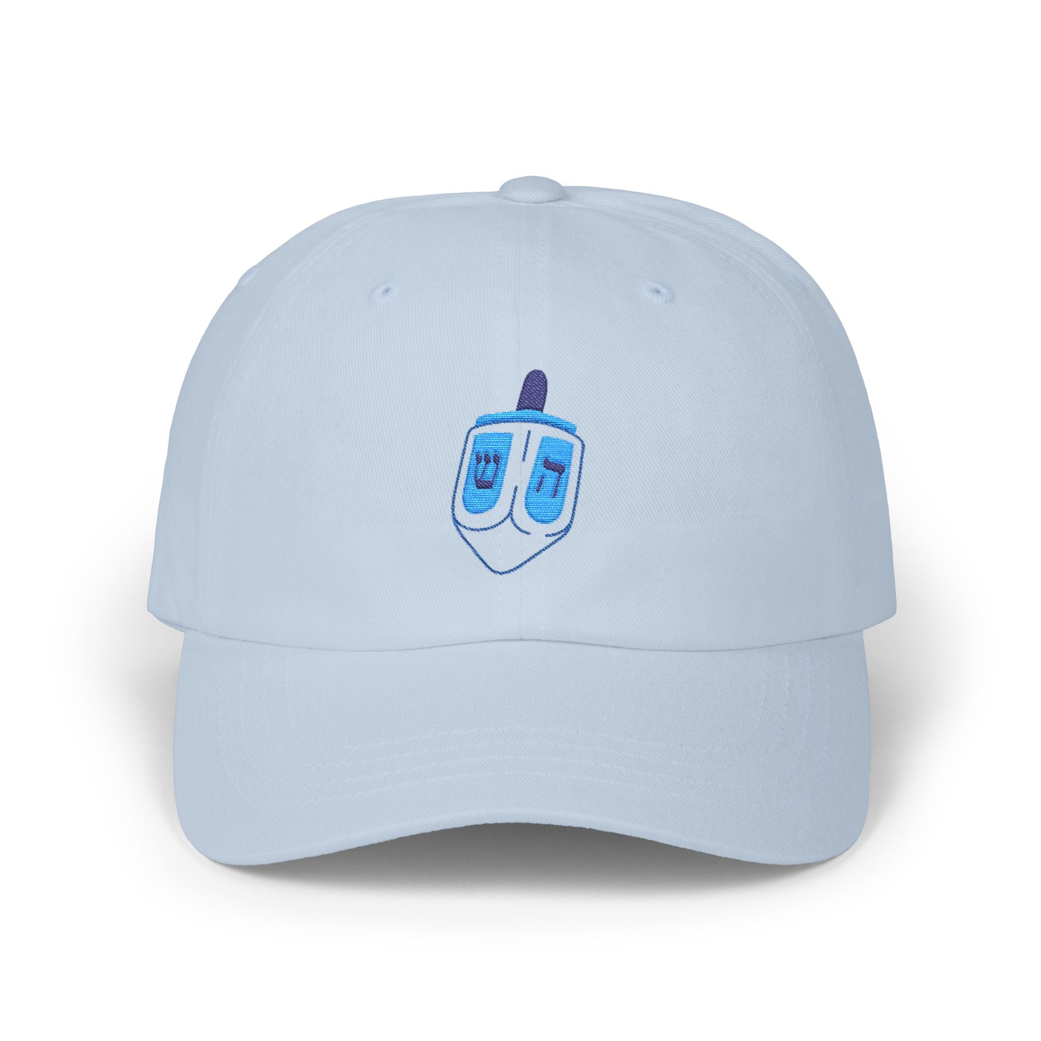 Hanukkah Spinning Dreidel Dad Cap, Classic White Cap, Holiday Gift, Casual Wear, Men’s Unisex Hat