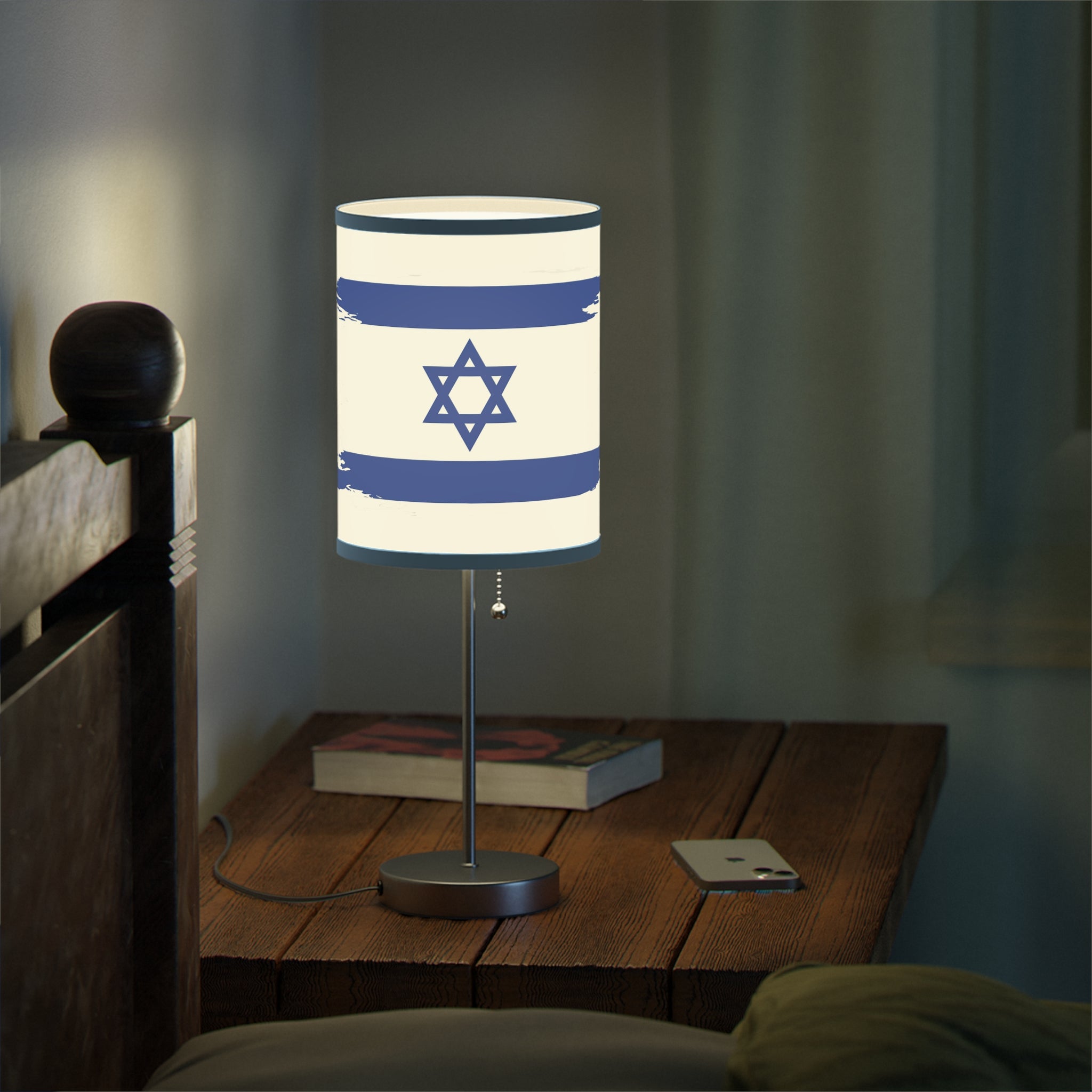 Israeli Flag Desk Lamp, Decorative Night Light, Home Office Decor, Unique Gift for Holidays, Modern Style Table Lamp