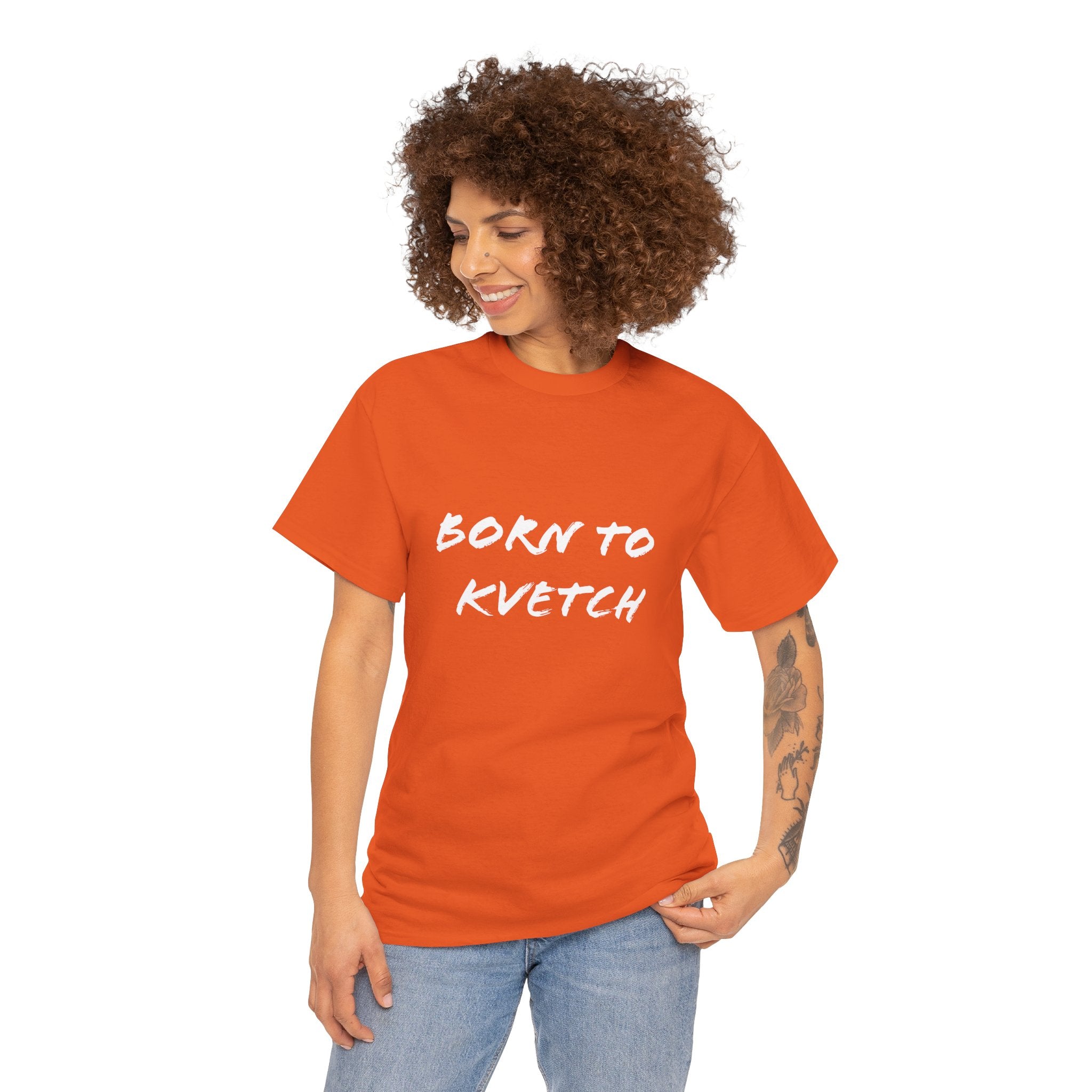 Born to Kvetch Unisex Heavy Cotton Tee | Comfy Everyday Wear, Gift for Friends, Fun Casual Outfits, Funny Quote Shirt, Perfect for Birthdays