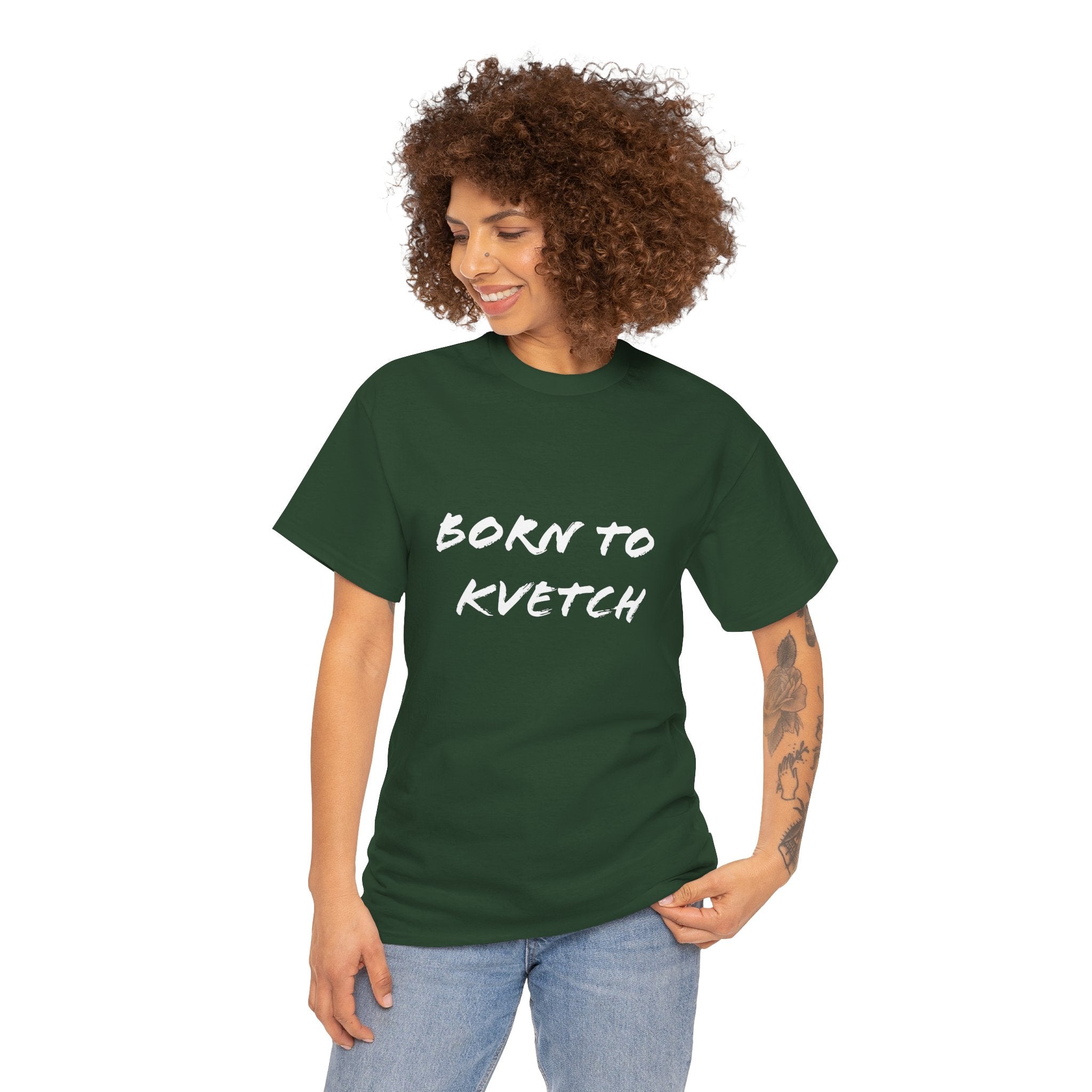 Born to Kvetch Unisex Heavy Cotton Tee | Comfy Everyday Wear, Gift for Friends, Fun Casual Outfits, Funny Quote Shirt, Perfect for Birthdays