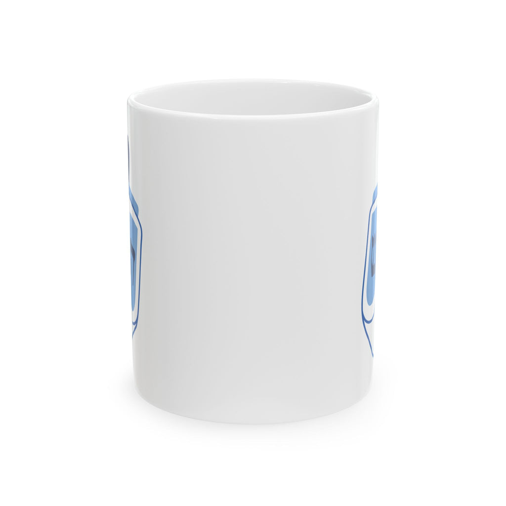 Dreidel Ceramic Mug with Modern Blue Design, Coffee Cup, Gift for Him/Her, Home Decor, Unique Kitchenware