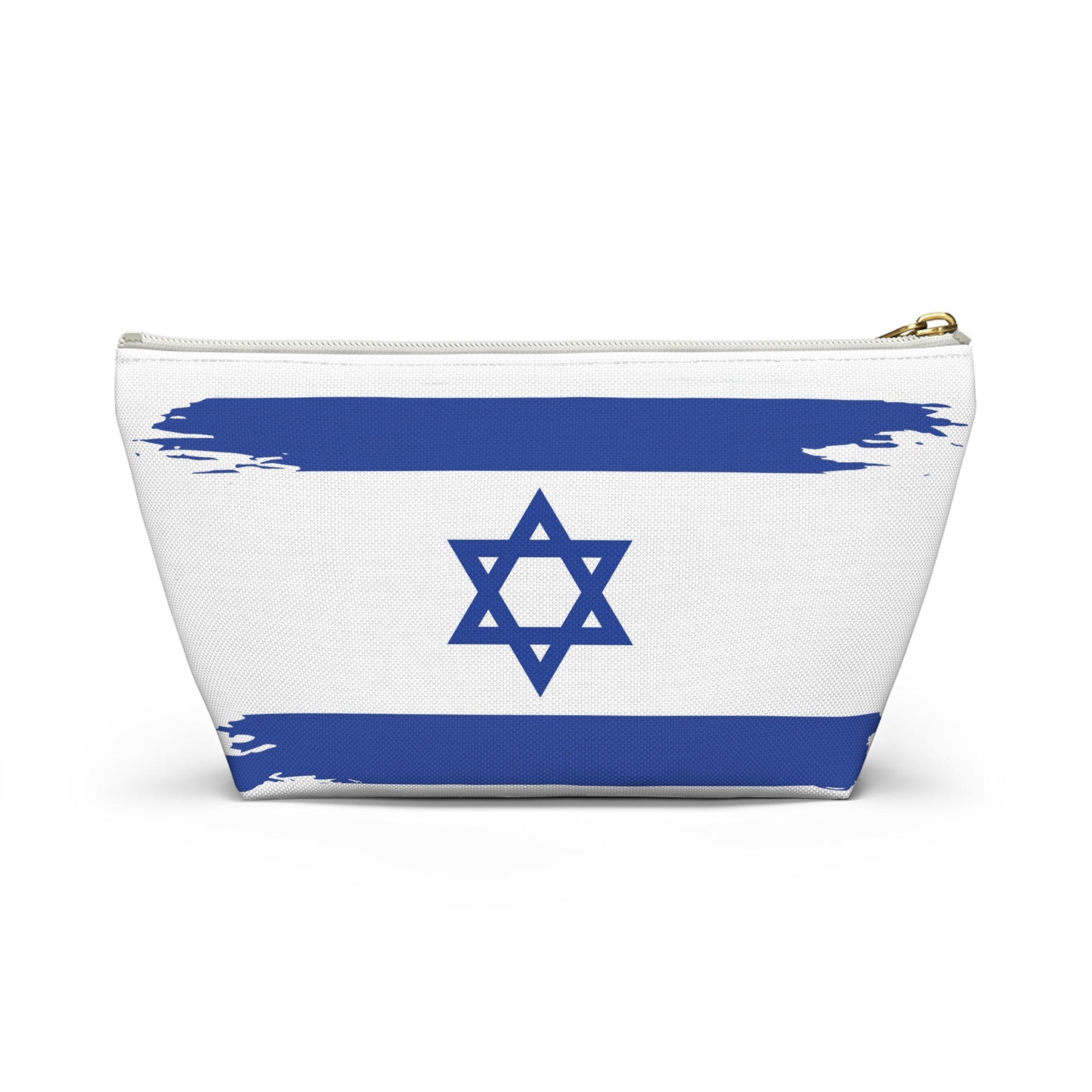 Israeli Flag Accessory Pouch, Travel Makeup Bag, Gift for Travelers, Israel Pride, Hanukkah Gift, Flag Pouch