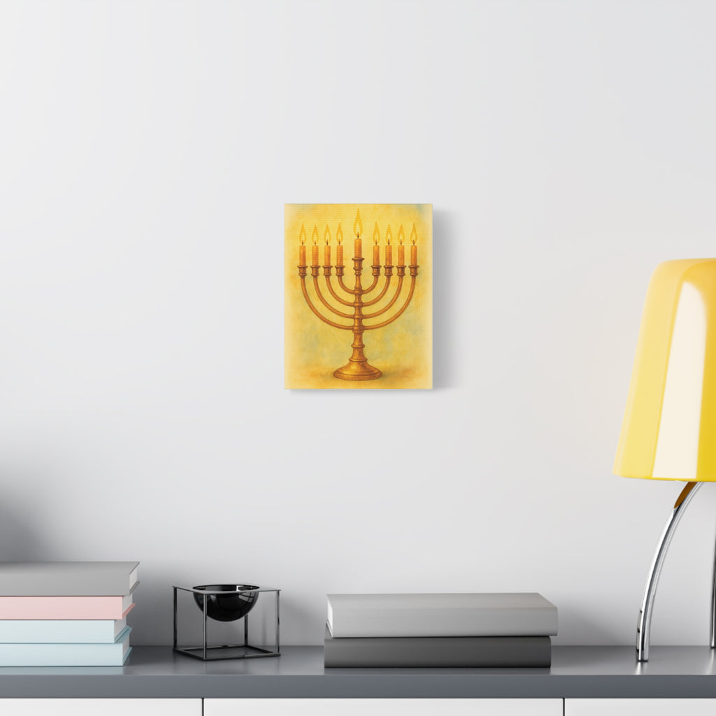 Hanukkah Canvas Wall Art, Celebrate Faith, Jewish Home Decor, Holiday Decoration, Gift for Menorah Lovers