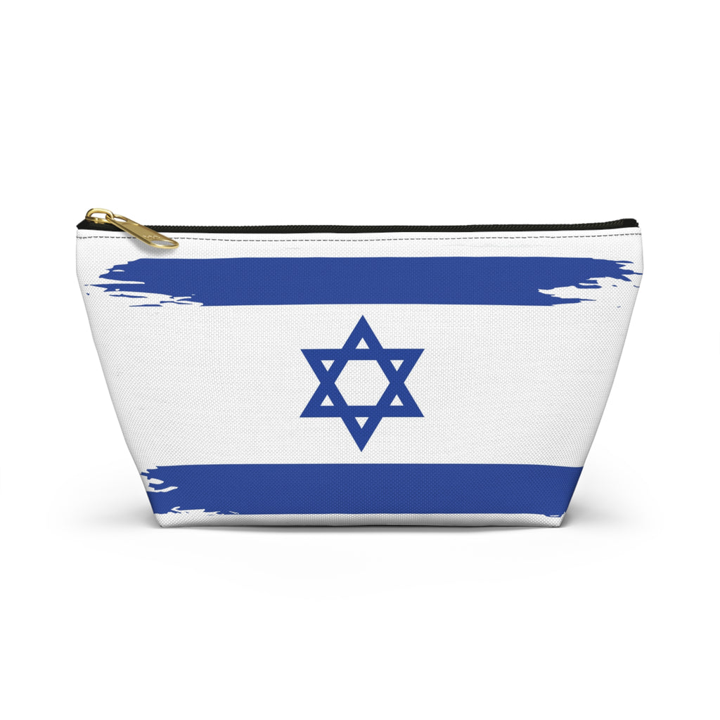 Israeli Flag Accessory Pouch, Travel Makeup Bag, Gift for Travelers, Israel Pride, Hanukkah Gift, Flag Pouch