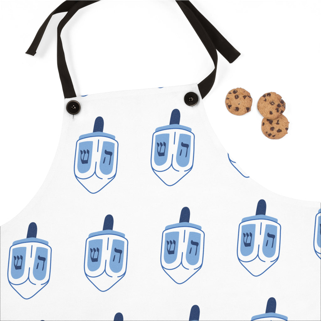Festive Dreidel Apron for Hanukkah Cooking, Holiday Gift for Home Chefs, Children and Adults, Kitchen Accessories, Cooking Apron