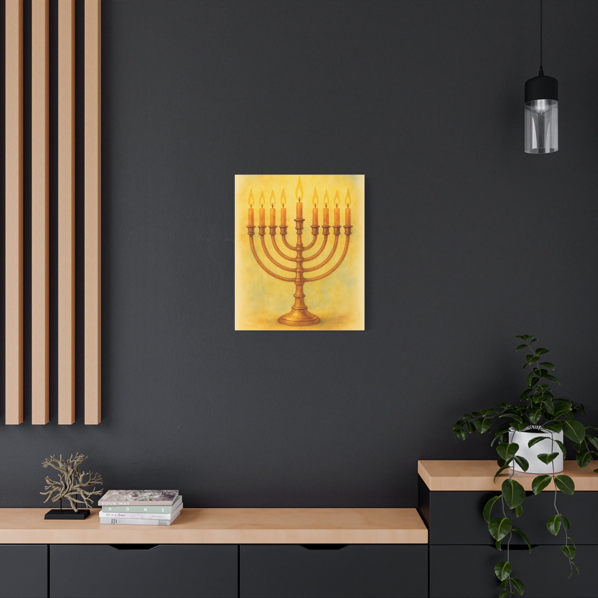 Hanukkah Canvas Wall Art, Celebrate Faith, Jewish Home Decor, Holiday Decoration, Gift for Menorah Lovers