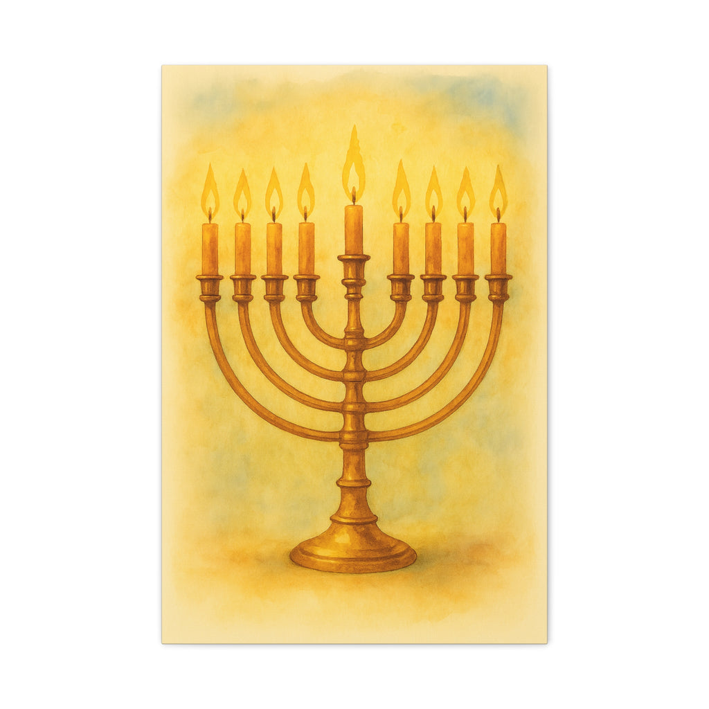 Hanukkah Canvas Wall Art, Celebrate Faith, Jewish Home Decor, Holiday Decoration, Gift for Menorah Lovers