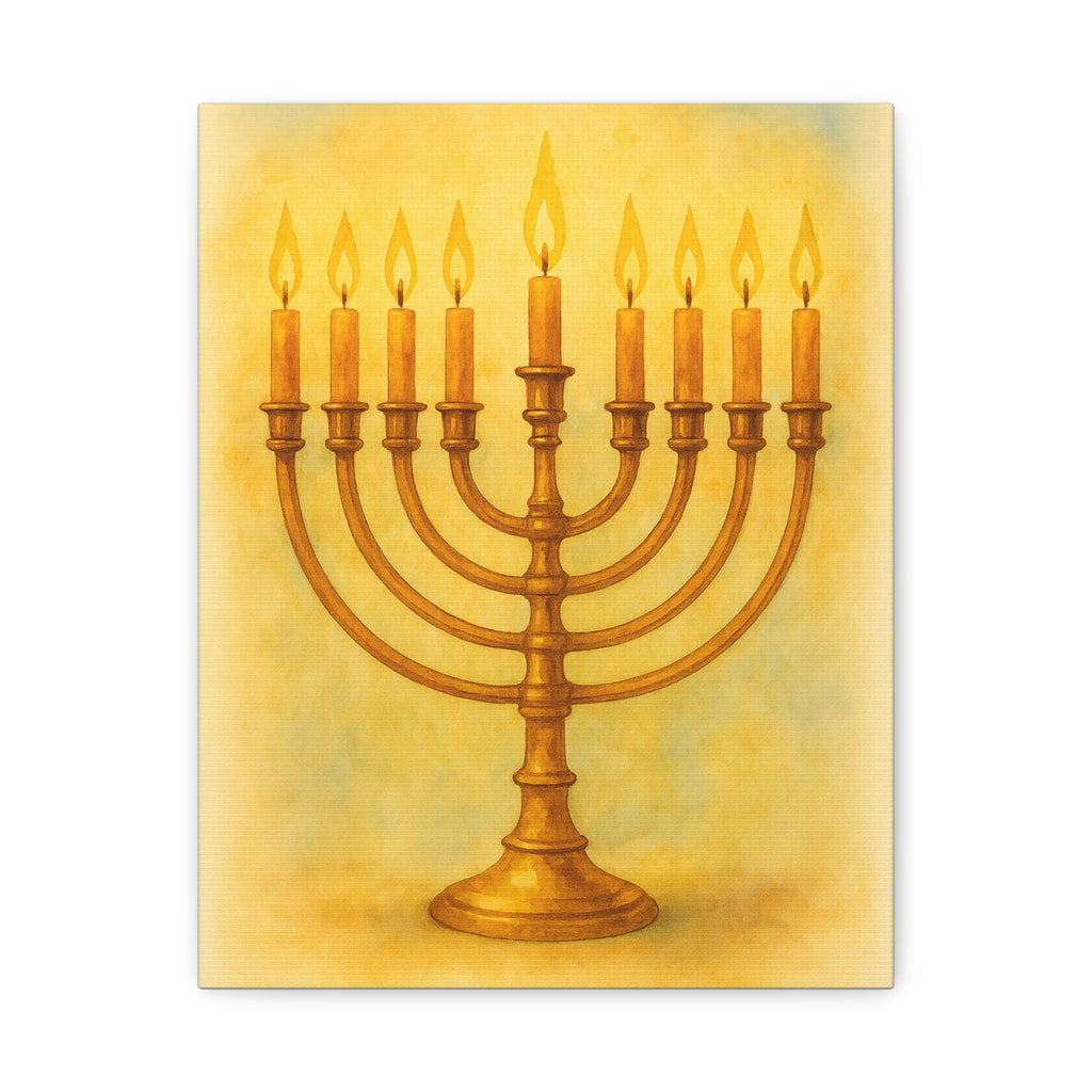 Hanukkah Canvas Wall Art, Celebrate Faith, Jewish Home Decor, Holiday Decoration, Gift for Menorah Lovers