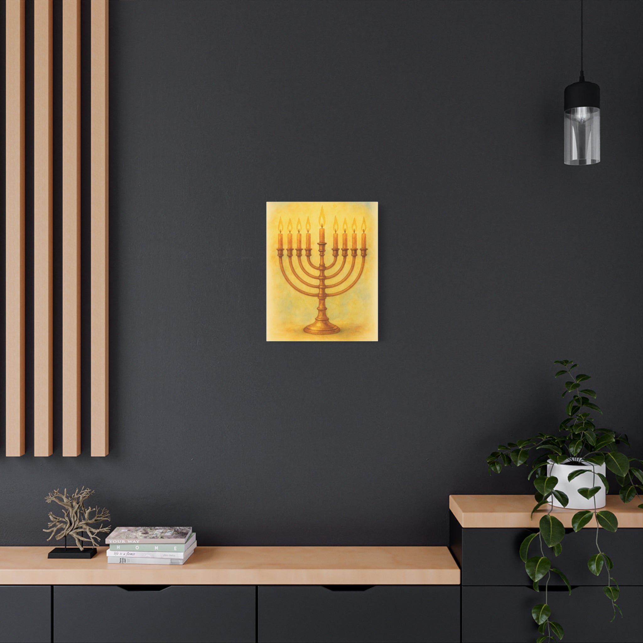 Hanukkah Canvas Wall Art, Celebrate Faith, Jewish Home Decor, Holiday Decoration, Gift for Menorah Lovers