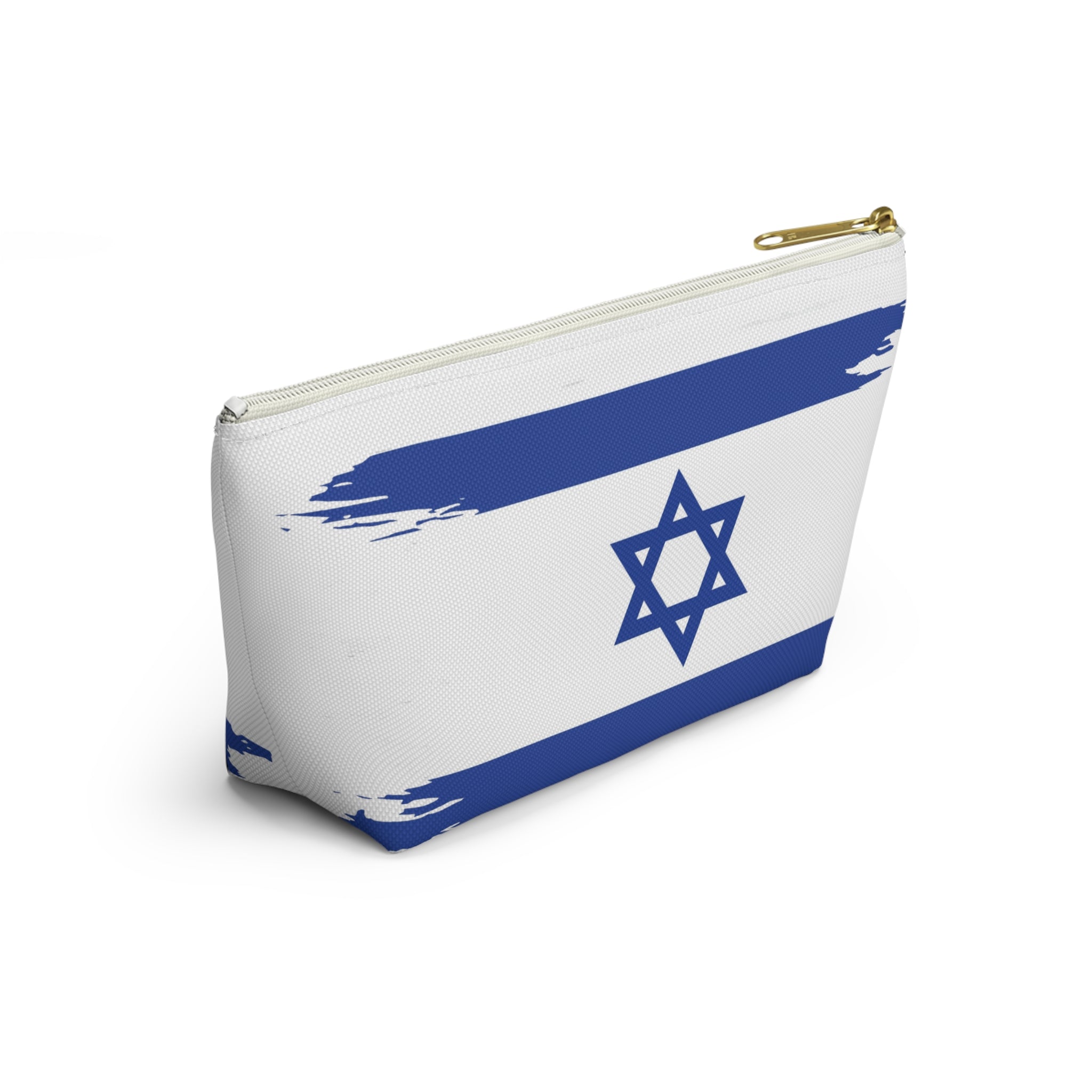 Israeli Flag Accessory Pouch, Travel Makeup Bag, Gift for Travelers, Israel Pride, Hanukkah Gift, Flag Pouch