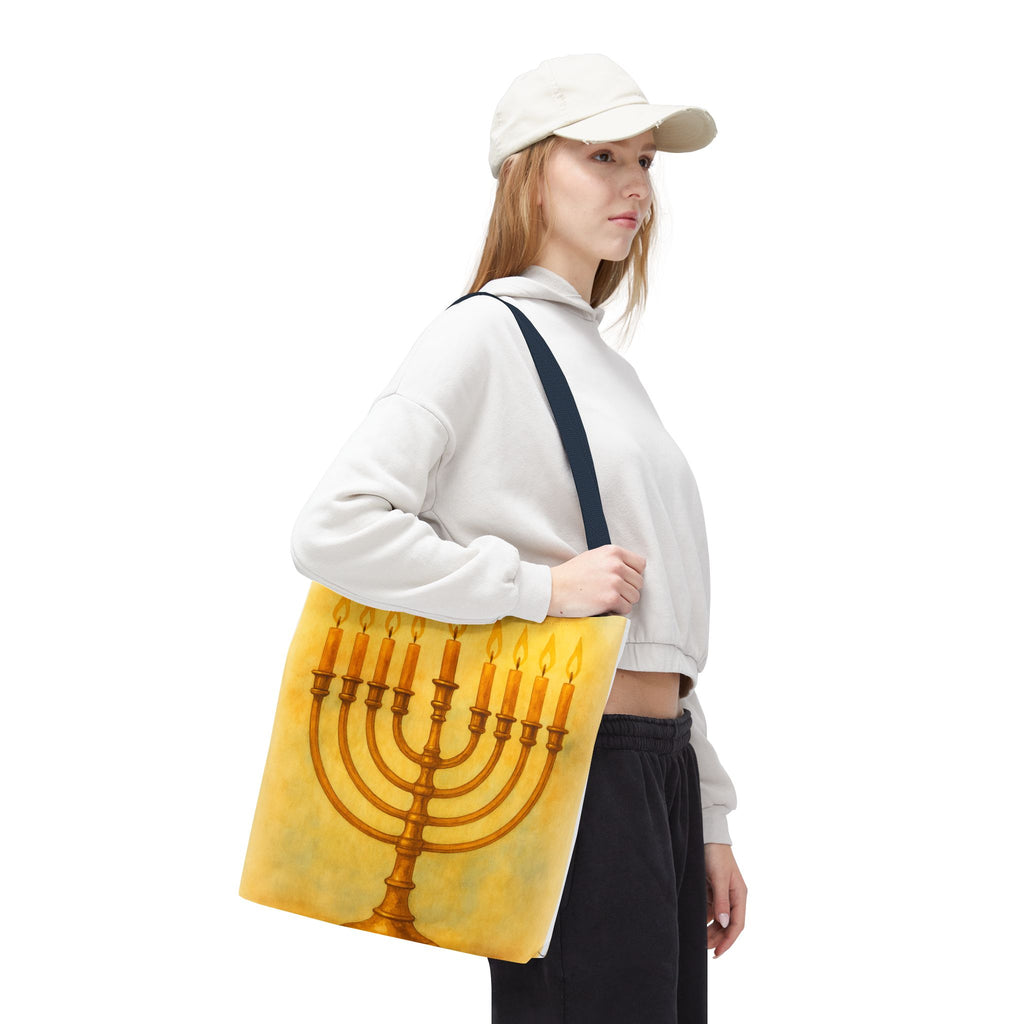 Menorah Tote Bag | Hanukkah Tote | Holiday Gift | Reusable Shopping Bag | Jewish Festival Essentials