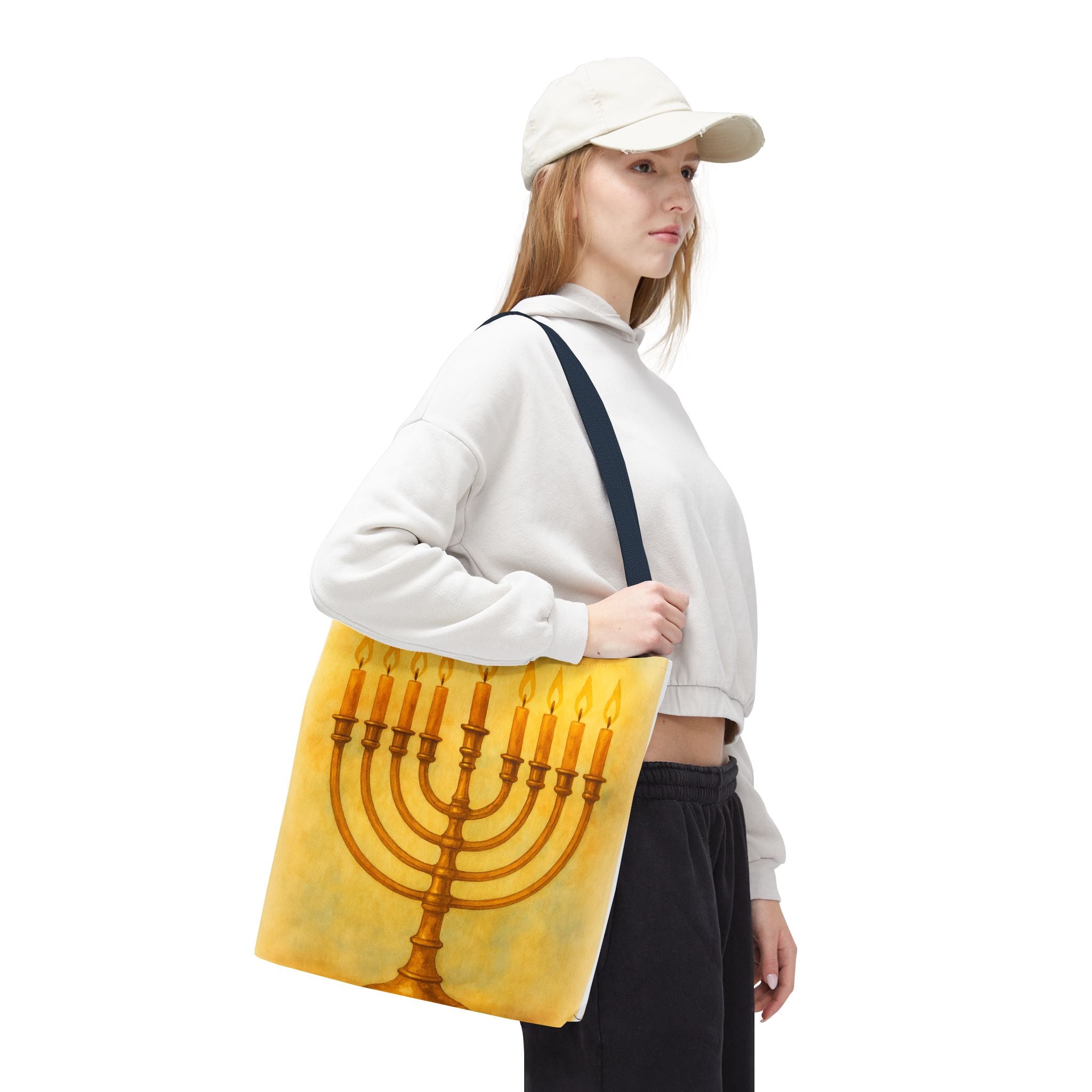 Menorah Tote Bag | Hanukkah Tote | Holiday Gift | Reusable Shopping Bag | Jewish Festival Essentials