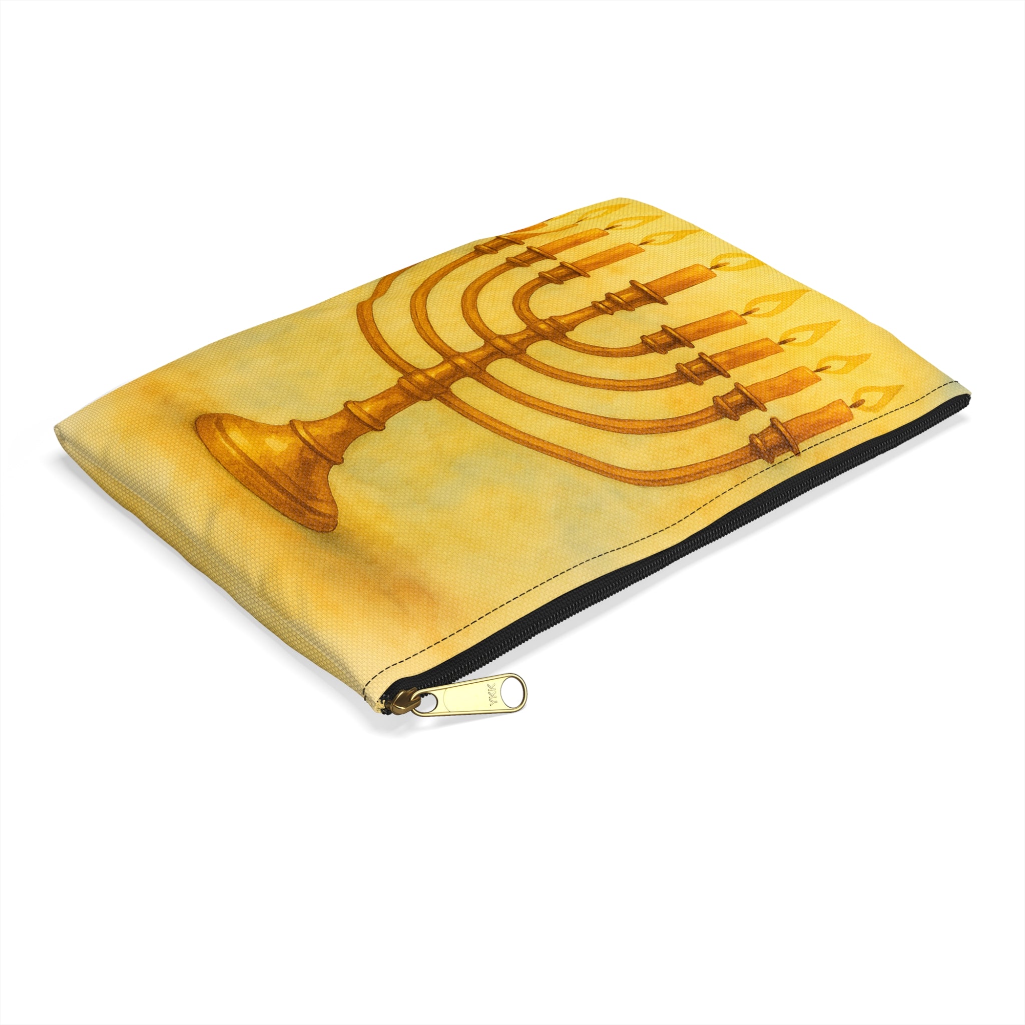 Menorah Accessory Pouch, Hanukkah Gift, Jewish Holiday Organizer, Zip Pouch, Festival of Lights Storage Bag