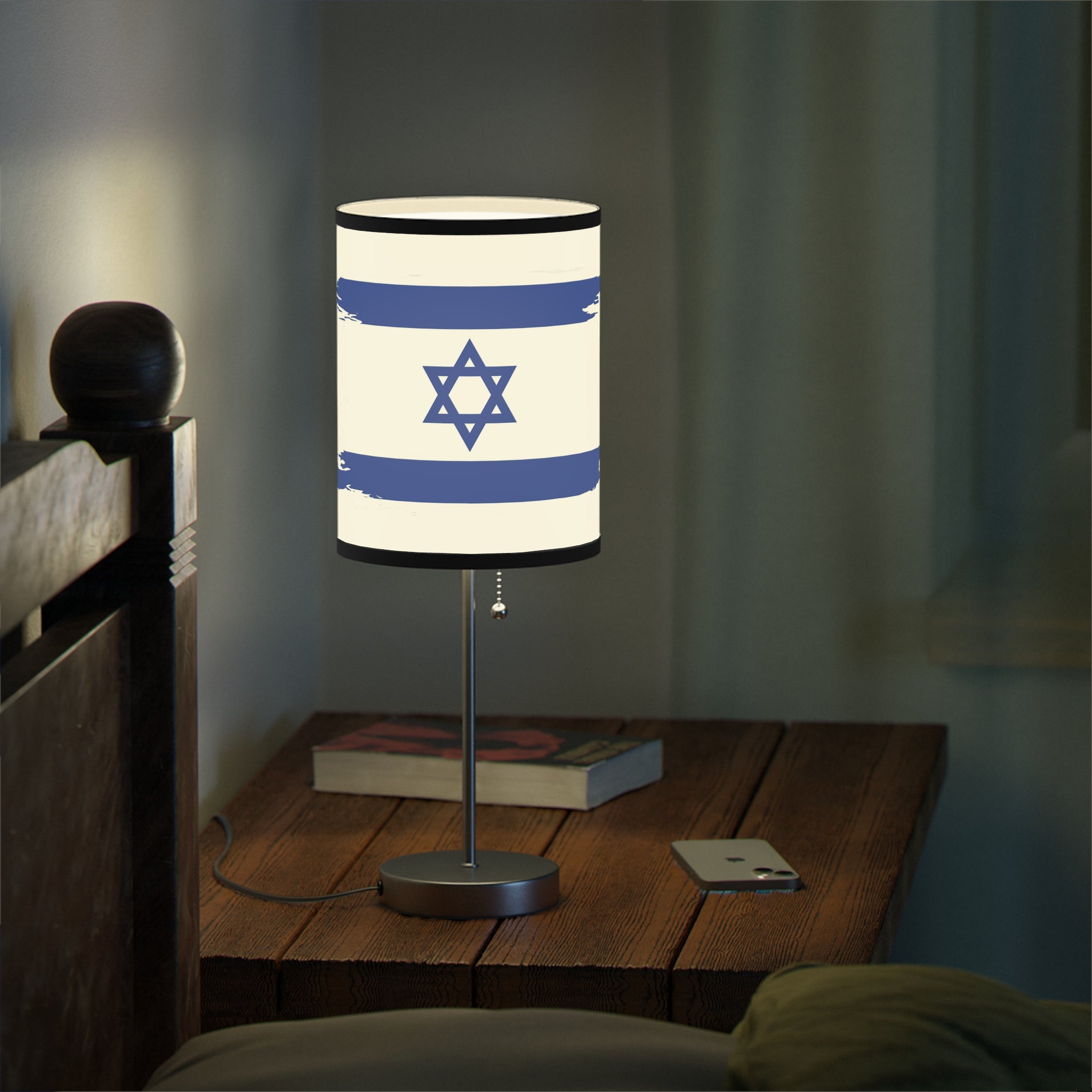 Israeli Flag Desk Lamp, Decorative Night Light, Home Office Decor, Unique Gift for Holidays, Modern Style Table Lamp