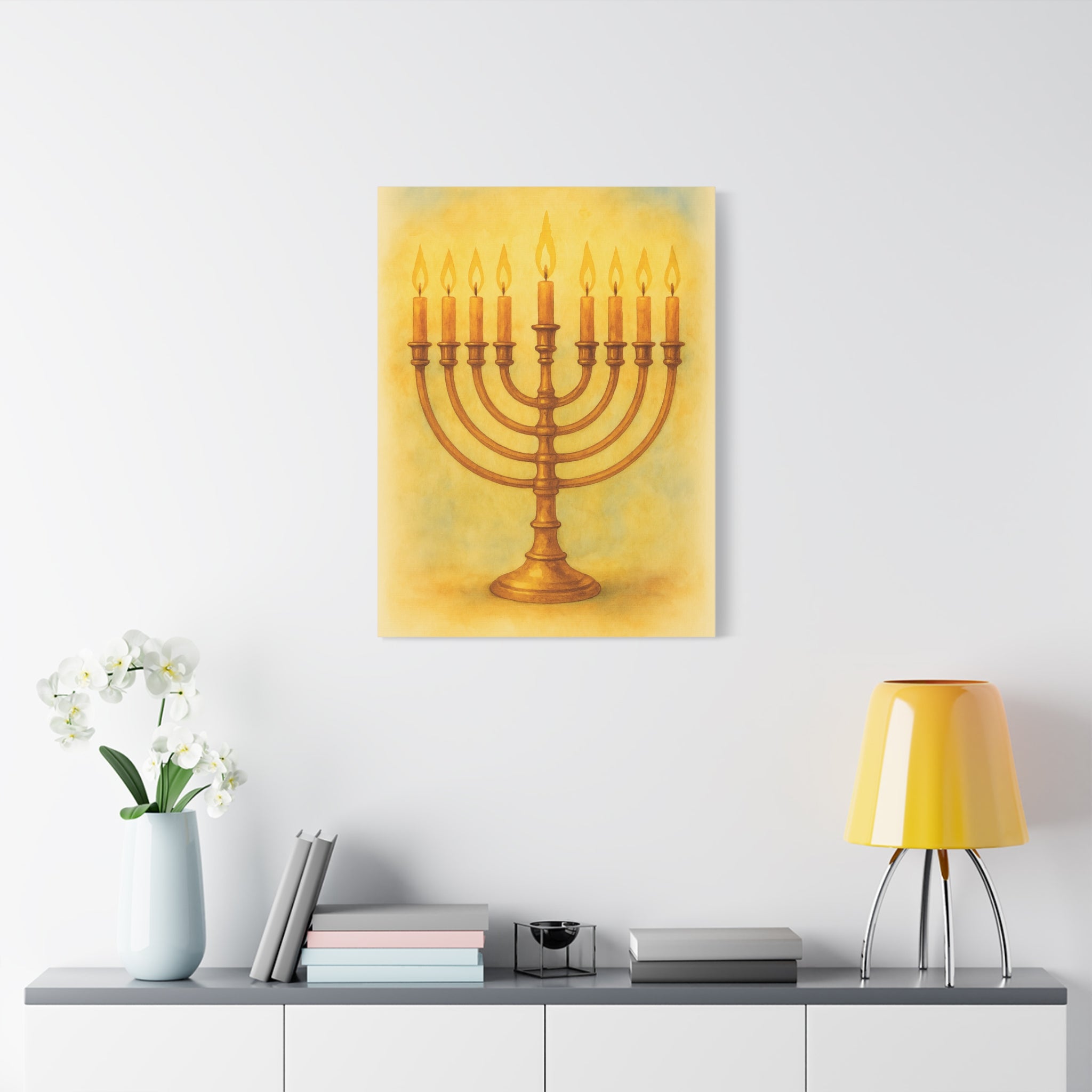 Hanukkah Canvas Wall Art, Celebrate Faith, Jewish Home Decor, Holiday Decoration, Gift for Menorah Lovers