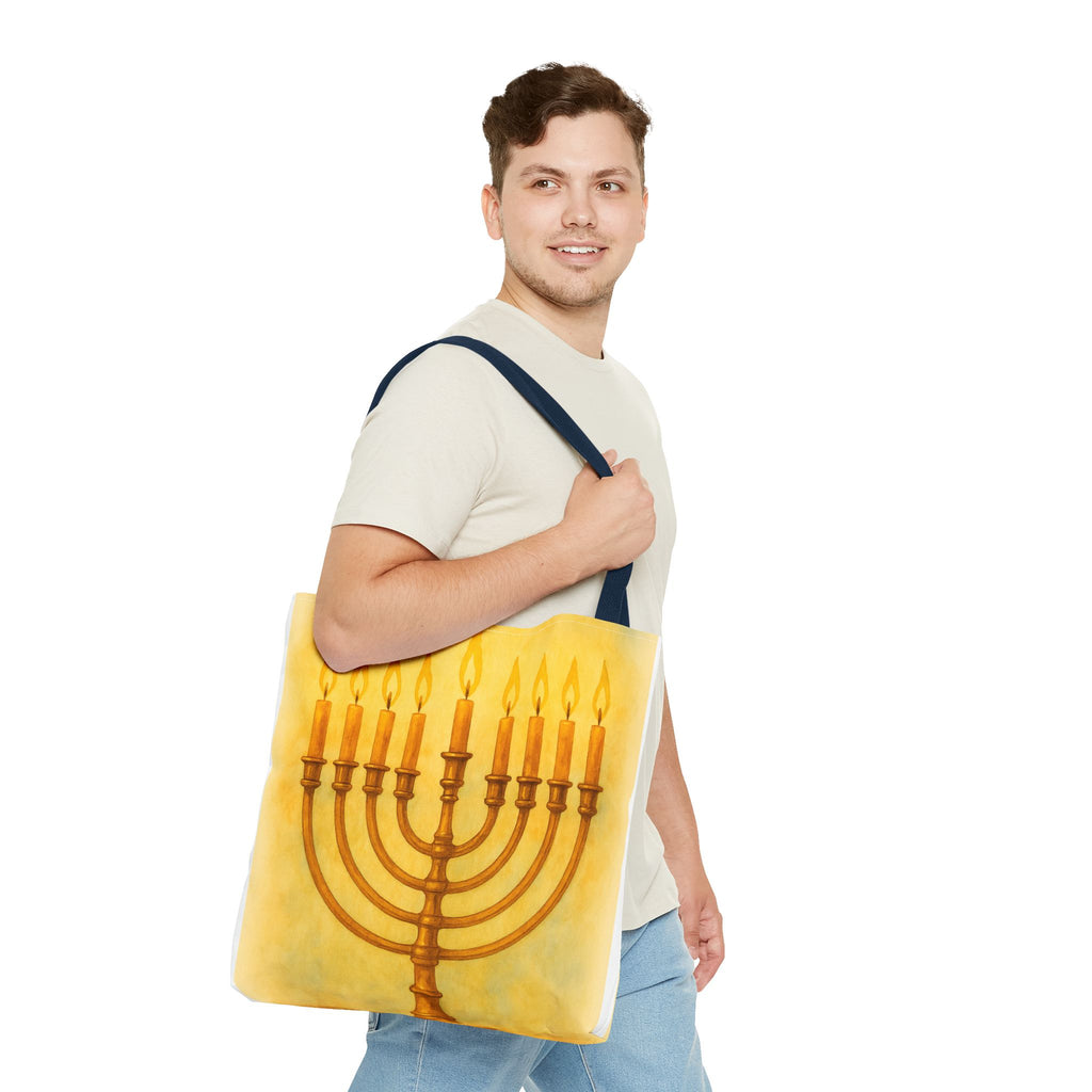 Menorah Tote Bag | Hanukkah Tote | Holiday Gift | Reusable Shopping Bag | Jewish Festival Essentials