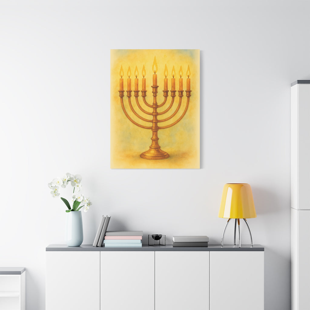 Hanukkah Canvas Wall Art, Celebrate Faith, Jewish Home Decor, Holiday Decoration, Gift for Menorah Lovers