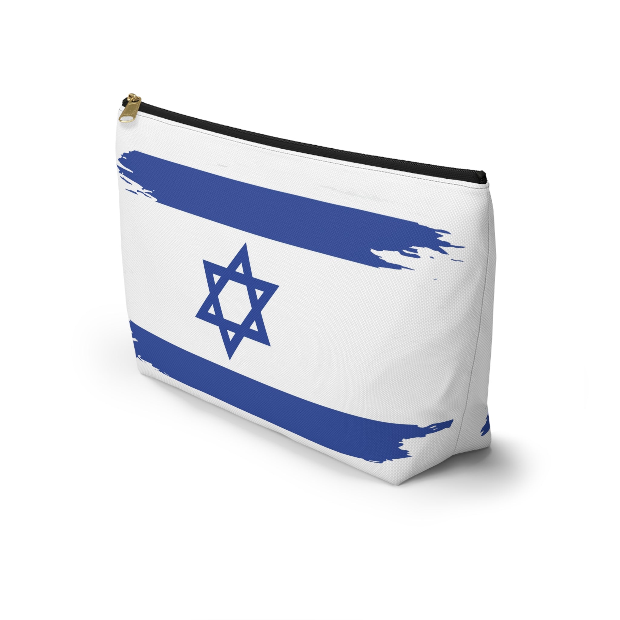 Israeli Flag Accessory Pouch, Travel Makeup Bag, Gift for Travelers, Israel Pride, Hanukkah Gift, Flag Pouch
