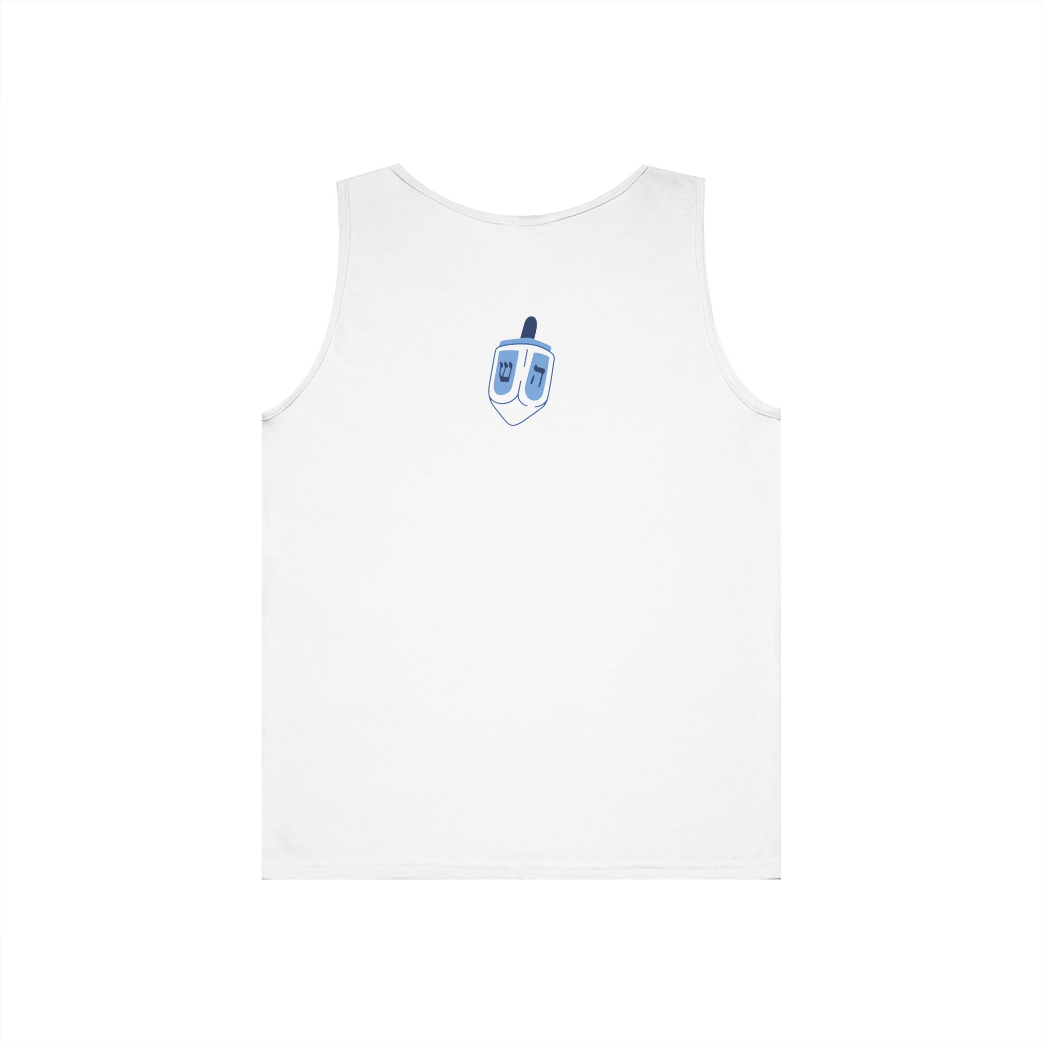 Dreidel Themed Unisex Heavy Cotton Tank Top, Perfect for Hanukkah, Casual Wear, Holiday Gift, Festivals, Comfortable Summer Style