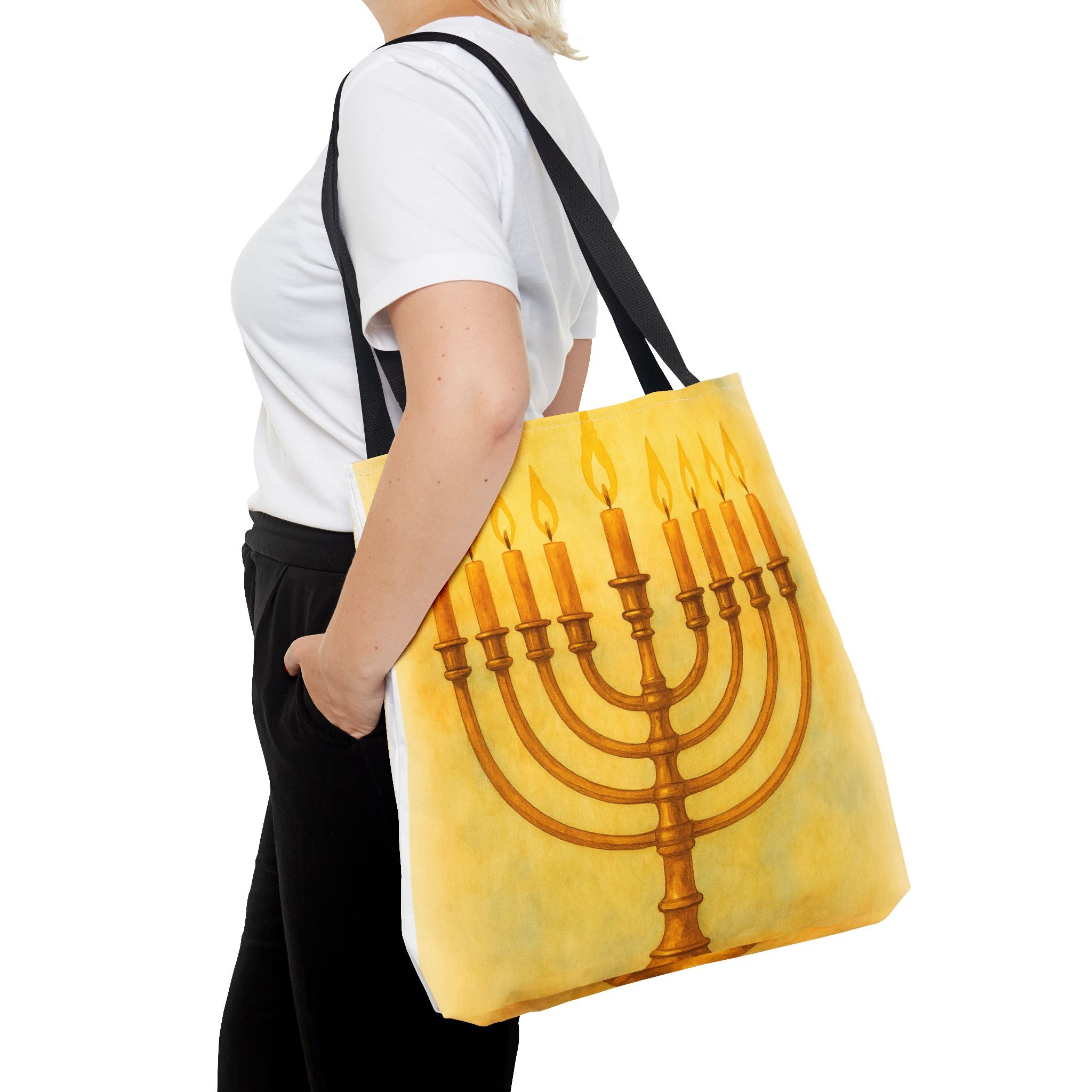 Menorah Tote Bag | Hanukkah Tote | Holiday Gift | Reusable Shopping Bag | Jewish Festival Essentials