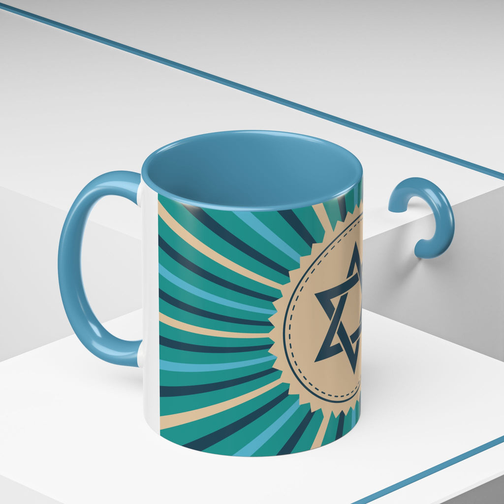 Star of David Accent Coffee Mug - Jewish Gifts, Hanukkah Decor, Coffee Lover's Mug