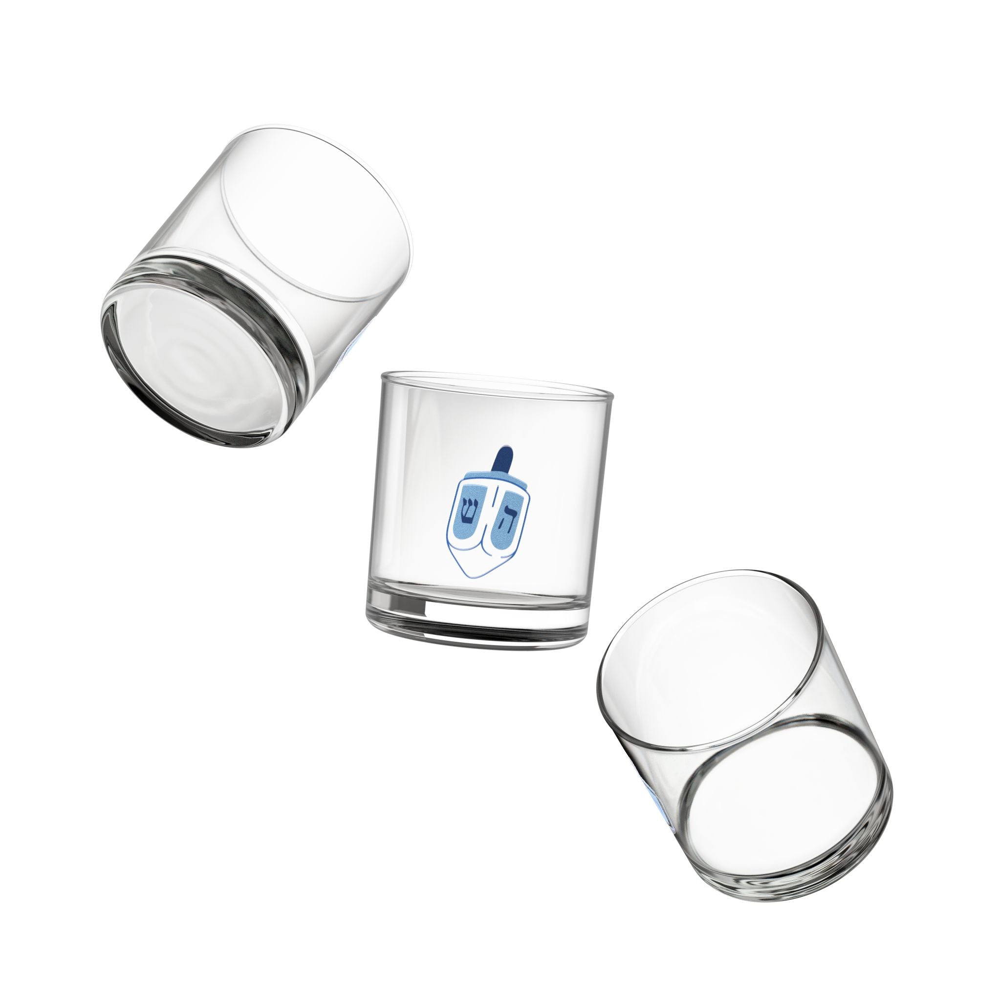 Hanukkah Rocks Glass, 10oz | Dreidel Design, Jewish Gifts, Celebration Drinkware, Holiday Pub Glass, Festive Barware