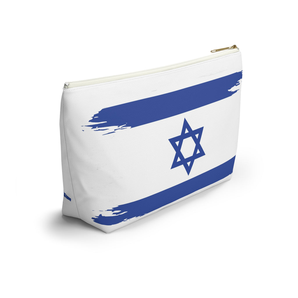 Israeli Flag Accessory Pouch, Travel Makeup Bag, Gift for Travelers, Israel Pride, Hanukkah Gift, Flag Pouch