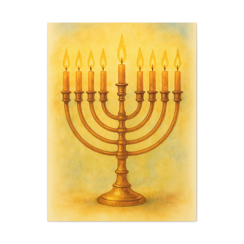 Hanukkah Canvas Wall Art, Celebrate Faith, Jewish Home Decor, Holiday Decoration, Gift for Menorah Lovers