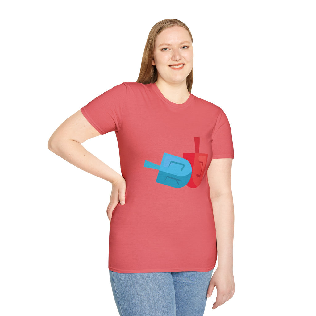 Dreidel T-Shirt with Colorful Design - Perfect for Celebrations, Gifts, Birthdays, Casual Wear, and Family Gatherings