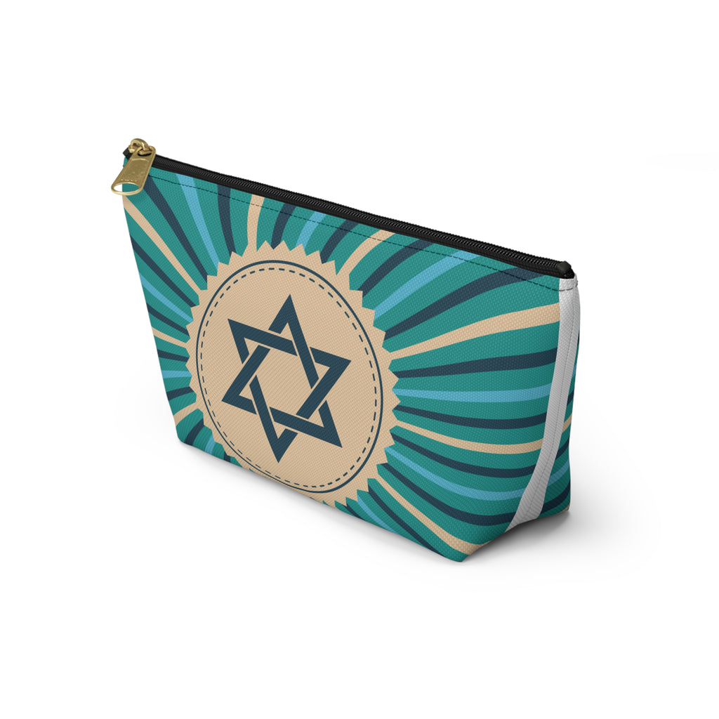 Star of David Jewelry Accessory Pouch, Stylish Travel Makeup Bag