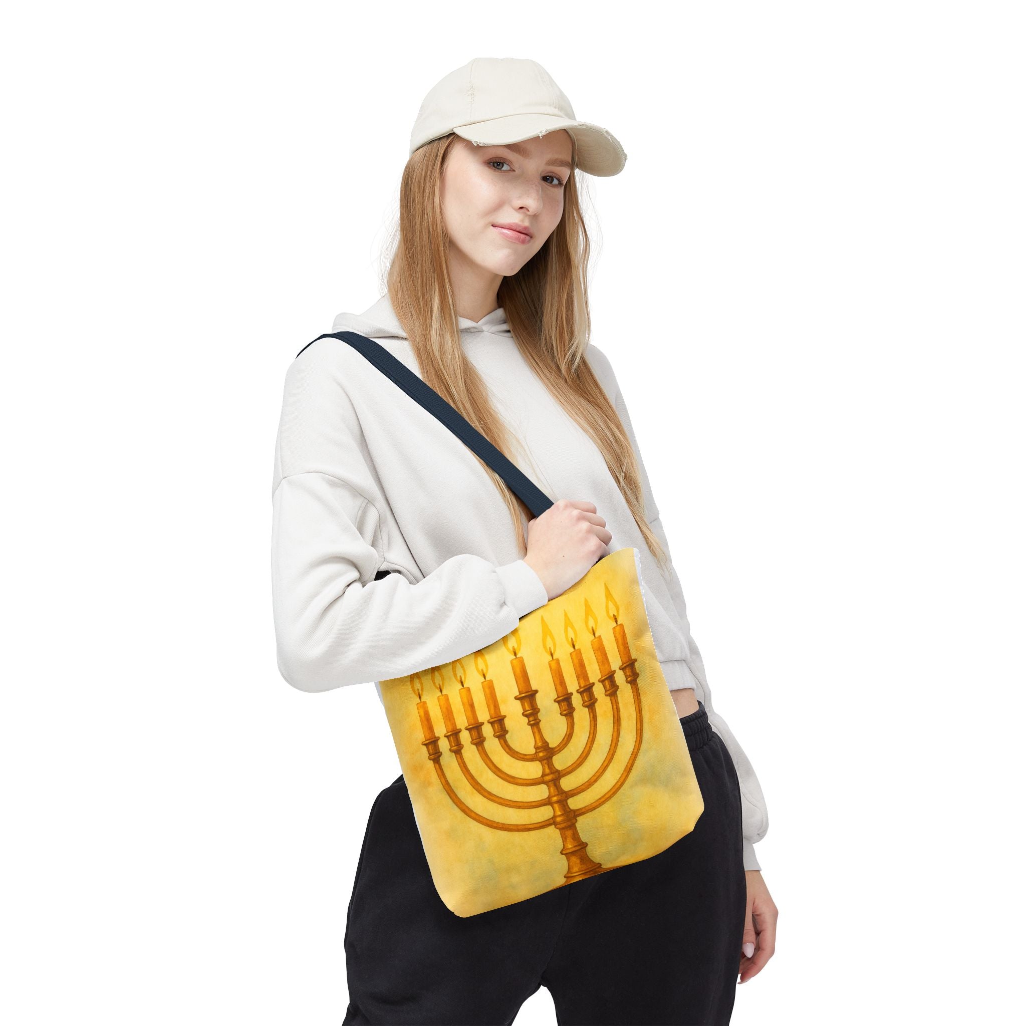 Menorah Tote Bag | Hanukkah Tote | Holiday Gift | Reusable Shopping Bag | Jewish Festival Essentials