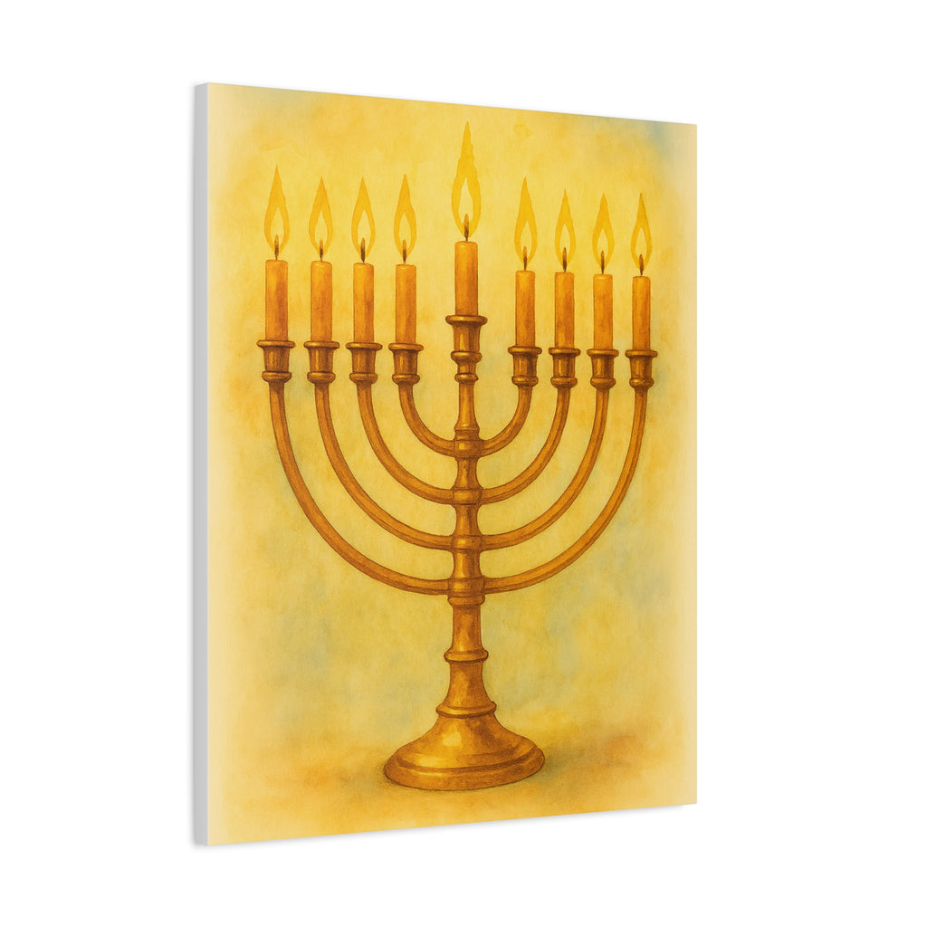 Hanukkah Canvas Wall Art, Celebrate Faith, Jewish Home Decor, Holiday Decoration, Gift for Menorah Lovers