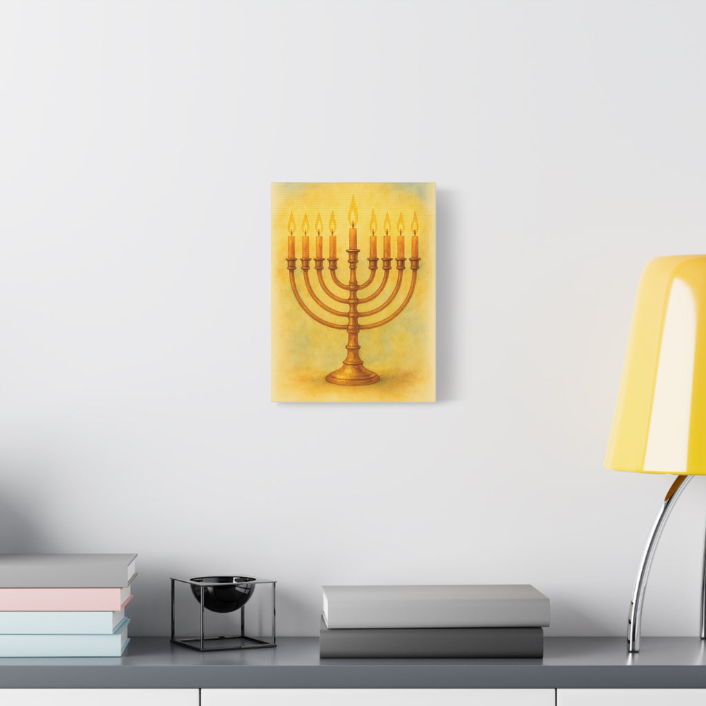 Hanukkah Canvas Wall Art, Celebrate Faith, Jewish Home Decor, Holiday Decoration, Gift for Menorah Lovers