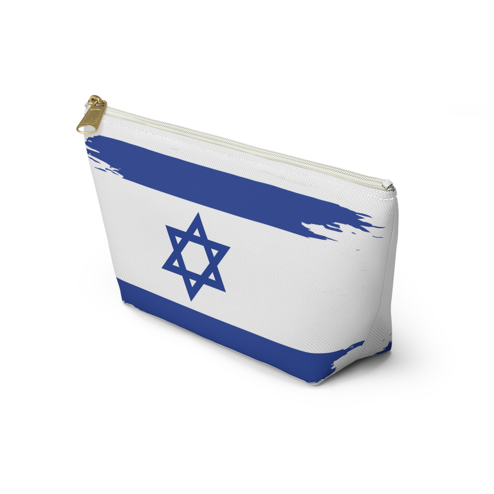 Israeli Flag Accessory Pouch, Travel Makeup Bag, Gift for Travelers, Israel Pride, Hanukkah Gift, Flag Pouch