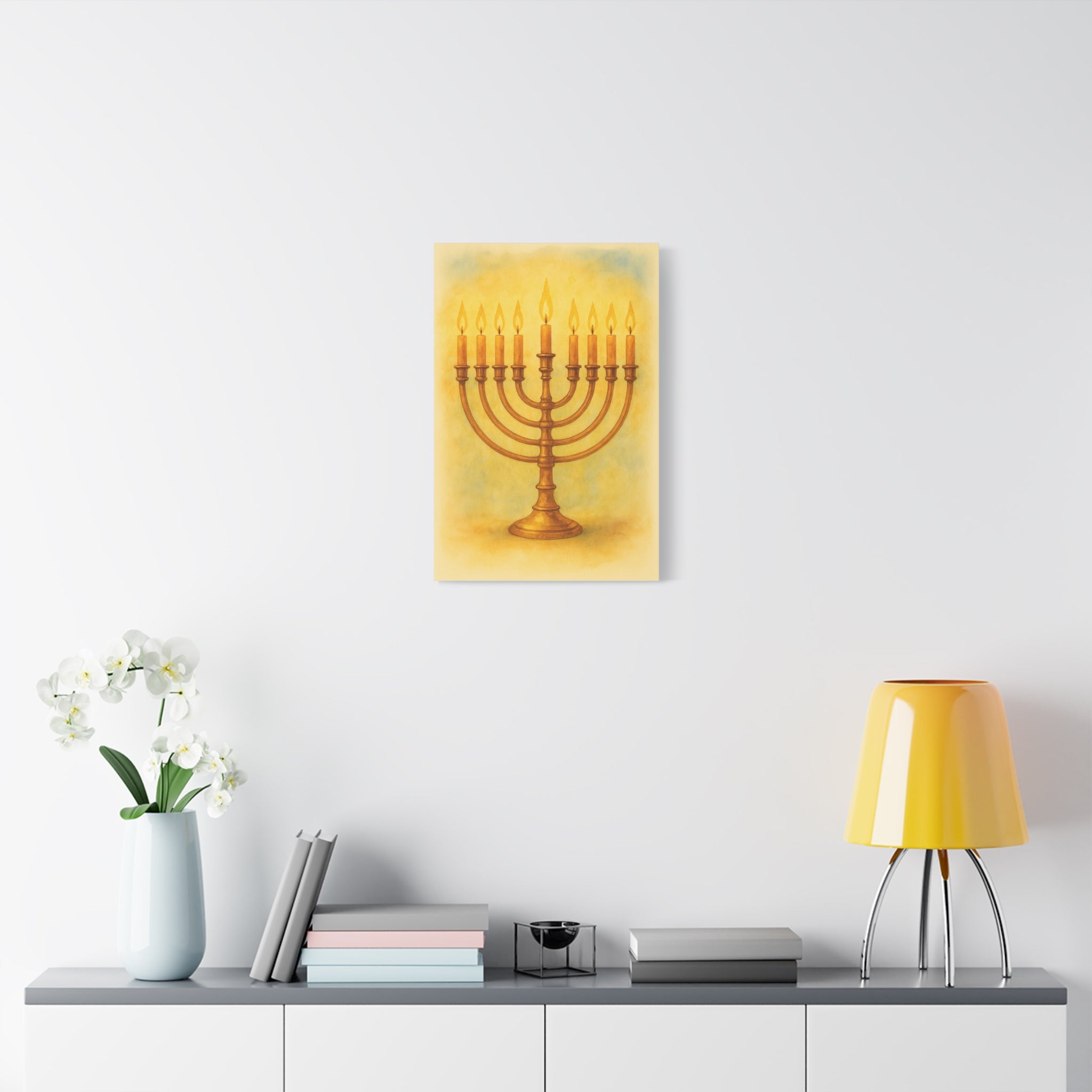 Hanukkah Canvas Wall Art, Celebrate Faith, Jewish Home Decor, Holiday Decoration, Gift for Menorah Lovers