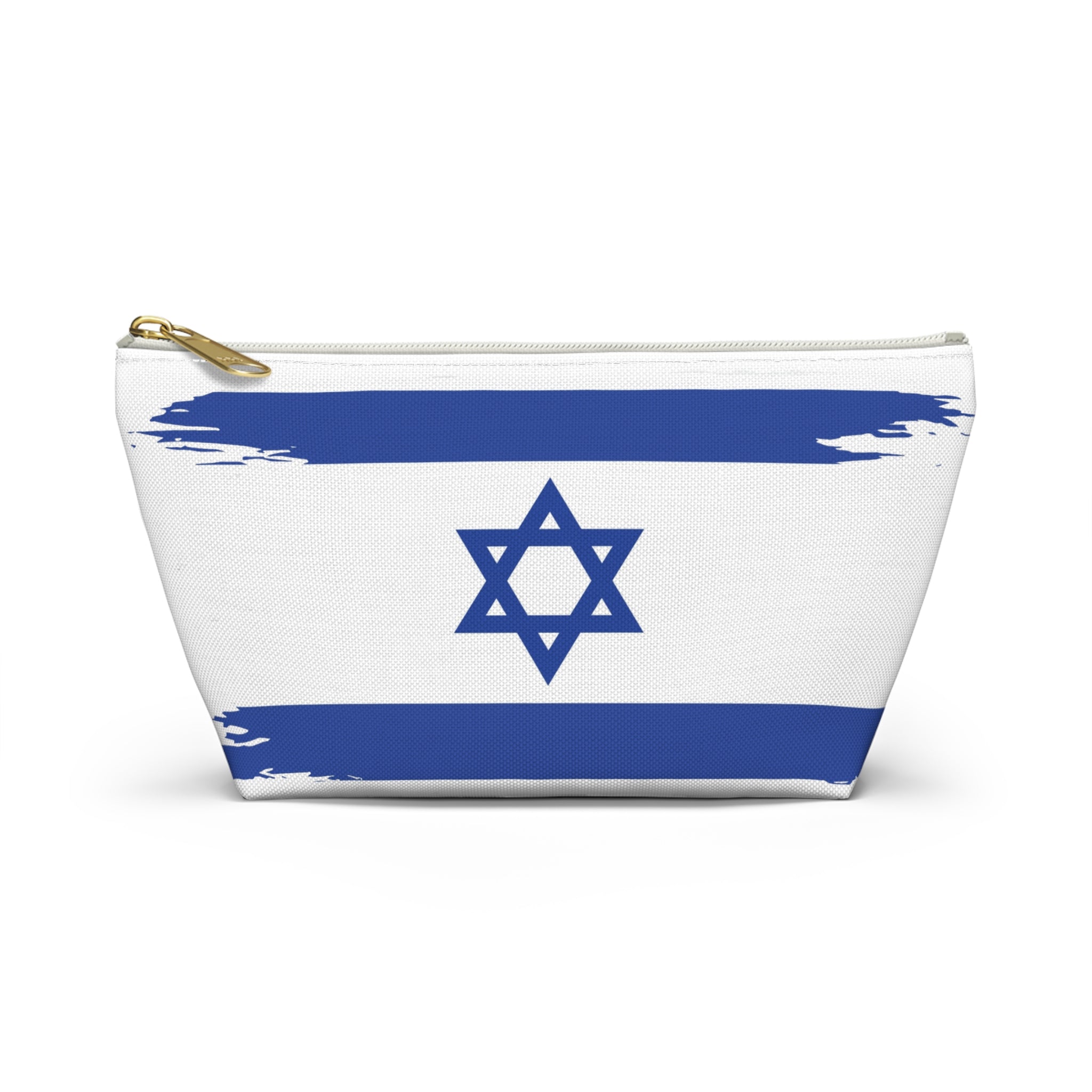 Israeli Flag Accessory Pouch, Travel Makeup Bag, Gift for Travelers, Israel Pride, Hanukkah Gift, Flag Pouch