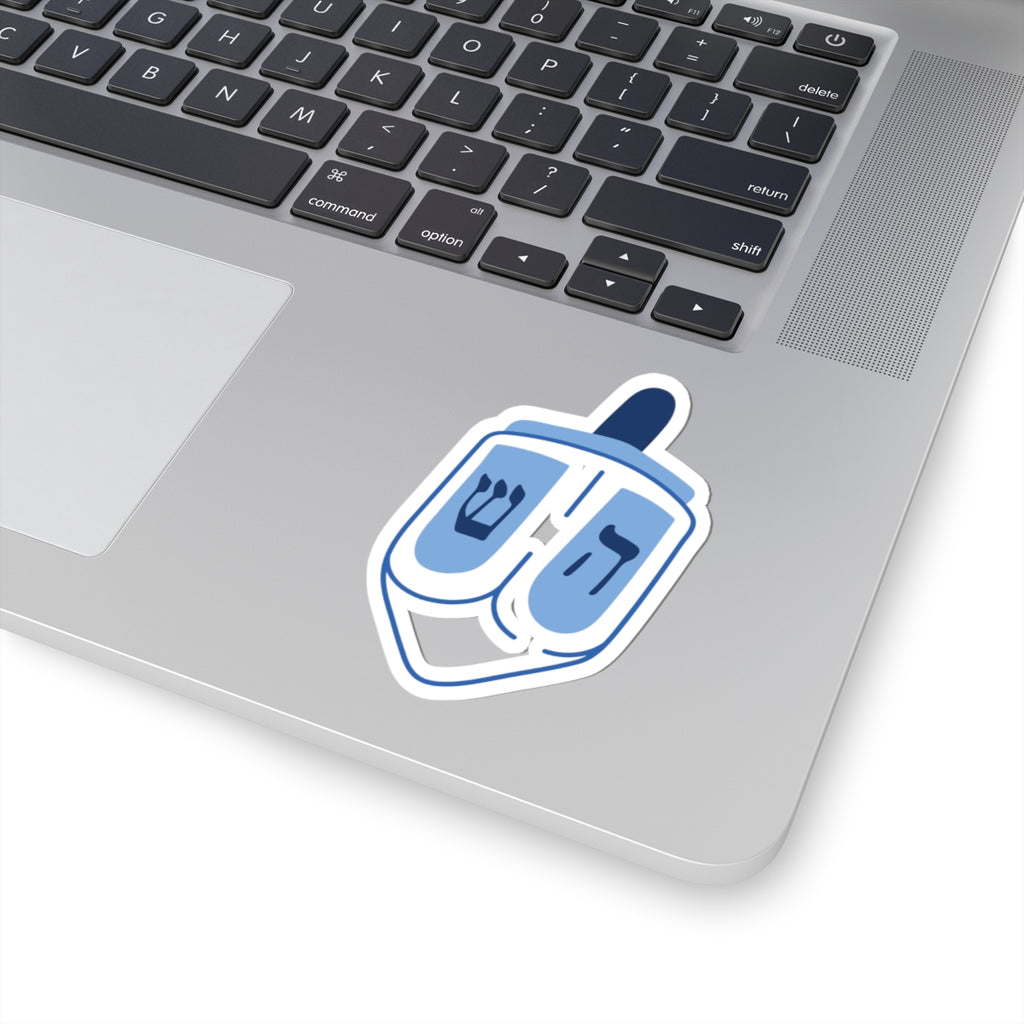 Dreidel Kiss-Cut Stickers | Holiday Decor, Hanukkah Gifts, Laptop Accessories, Jewish Celebration, Customizable Stickers