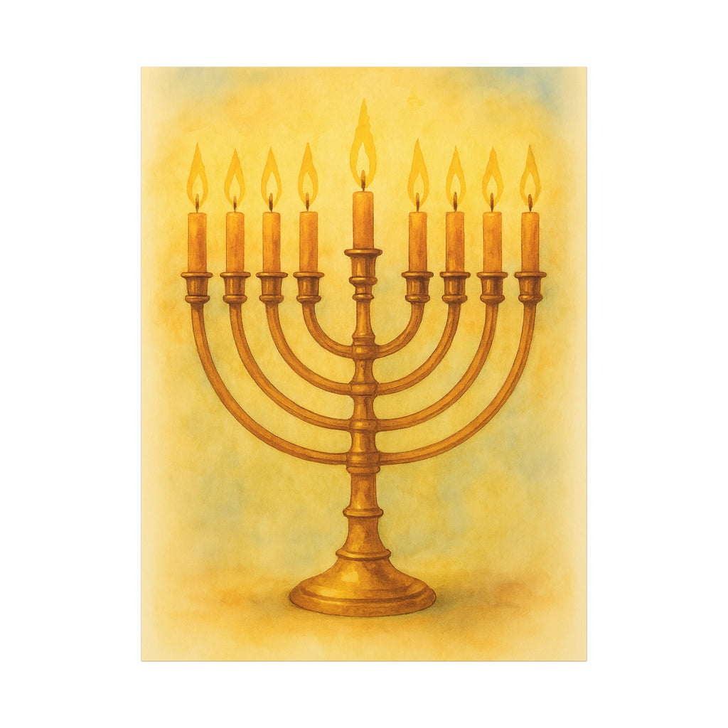 Hanukkah Canvas Wall Art, Celebrate Faith, Jewish Home Decor, Holiday Decoration, Gift for Menorah Lovers
