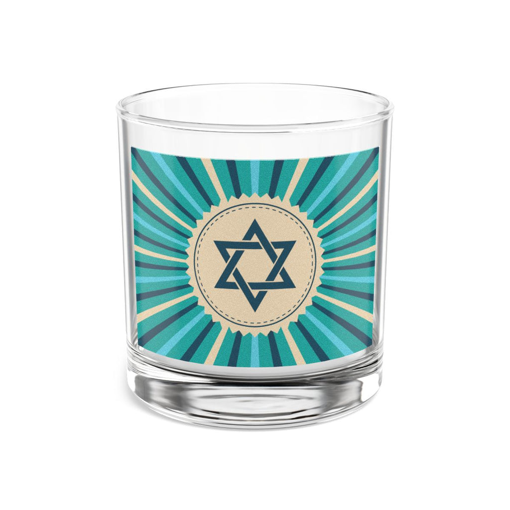 Jewish Star Rocks Glass, 10oz, Unique Barware, Perfect Gift for Hanukkah