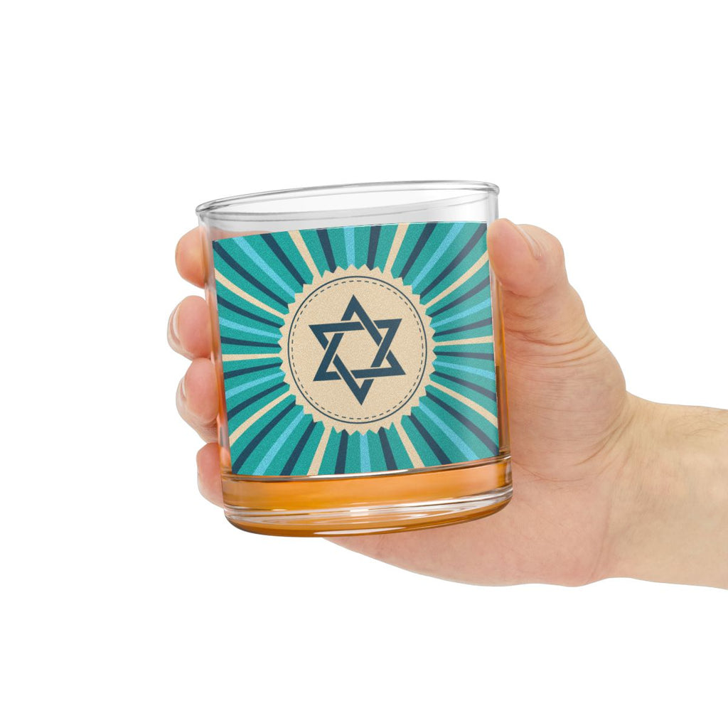 Jewish Star Rocks Glass, 10oz, Unique Barware, Perfect Gift for Hanukkah